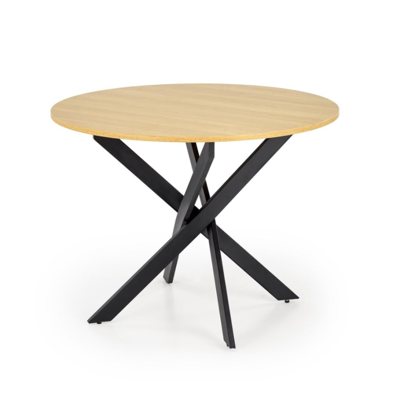 Table à manger ronde EDGAR plateau en chêne