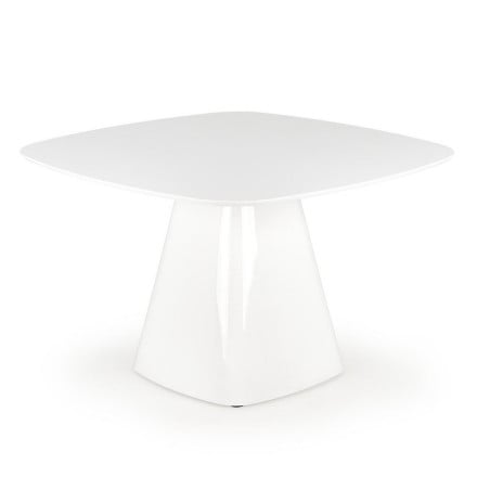 Table à manger carrée 120 cm laquée blanc brillant FLAVIO - Tables à manger - So Inside