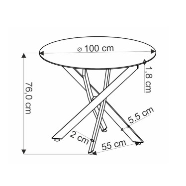 Table à manger ronde 100cm EDGAR 2 plateau marbre blanc | So Inside