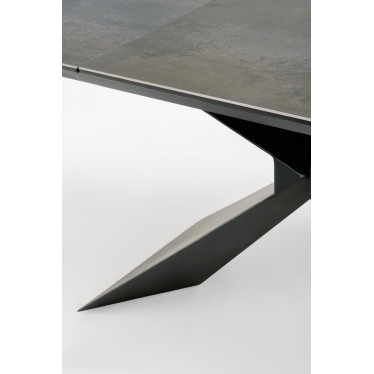 Table à manger extensible aspect marbre bleu 180 - 230 cm Micka
