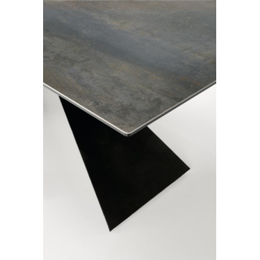 Table à manger extensible aspect marbre bleu 180 - 230 cm Micka
