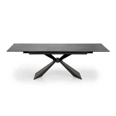 Table à manger extensible aspect marbre bleu 180 - 230 cm Micka