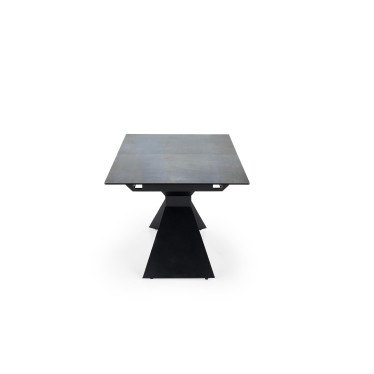 Table à manger extensible aspect marbre bleu 180 - 230 cm Micka