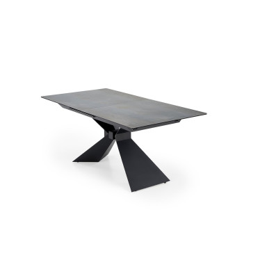 Table à manger extensible aspect marbre bleu 180 - 230 cm Micka