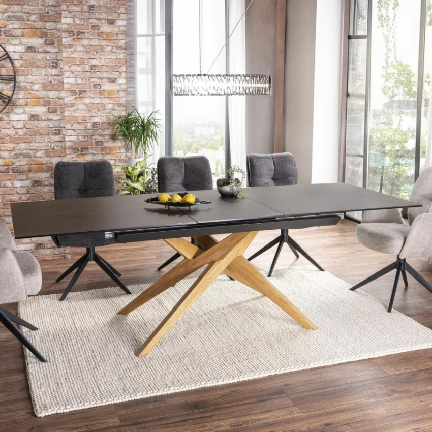 Table A Manger C ramique Design Avec Pieds Bois Massif 180 230cm Viani Table A Manger C ramique Design Avec Pieds Bois Massif 180 230cm Viani
