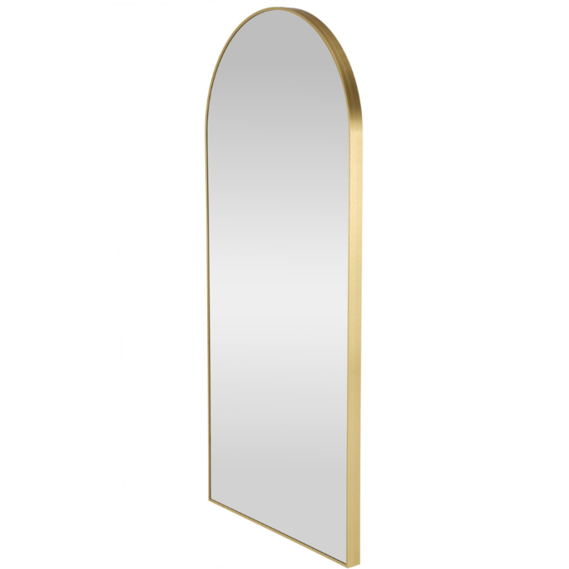 Miroir voute en métal doré...