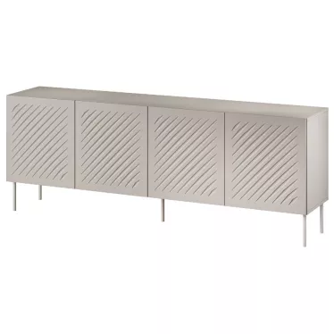 Buffet Design Beige 200cm - 4 Portes avec motifs - Abys