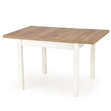 Table rectangulaire moderne bicolore bois et blanc pour cuisine ou séjour