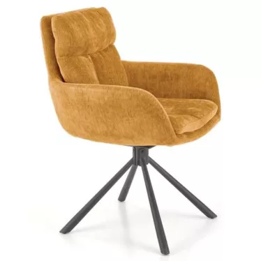 Chaise Design Pivotante en Tissu Jaune avec accoudoirs - Edge