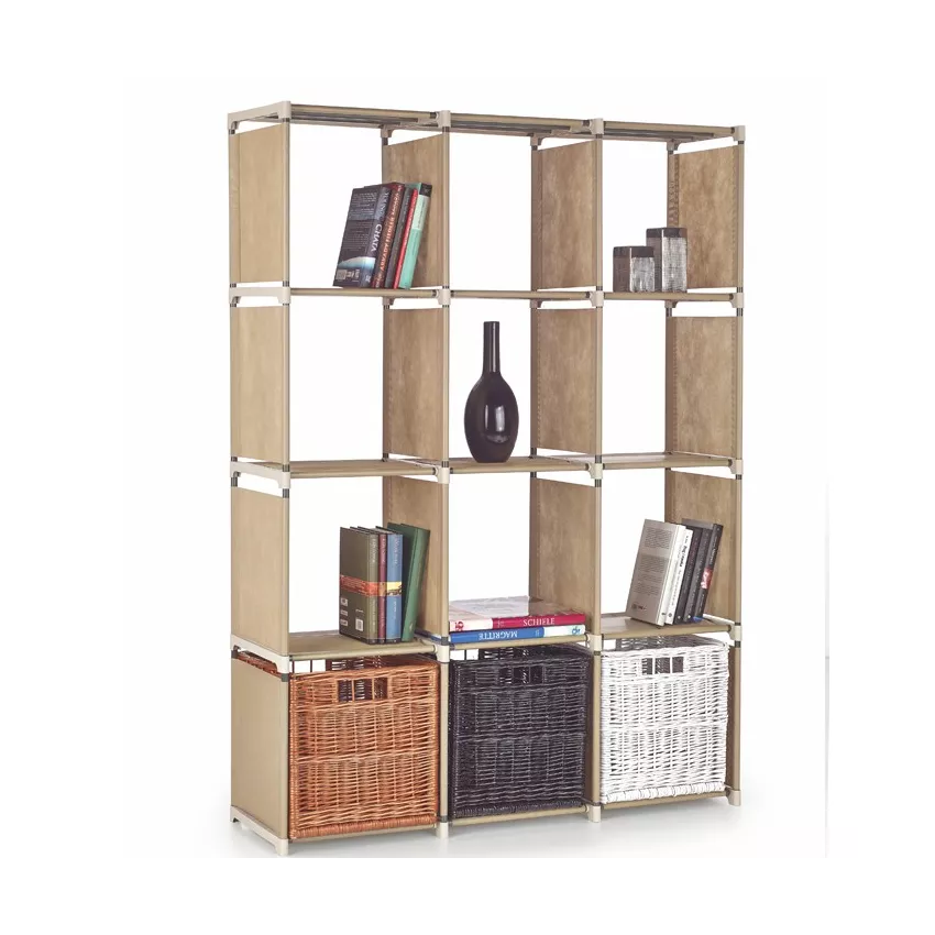 Meuble de rangement métal et PVC beige Felix