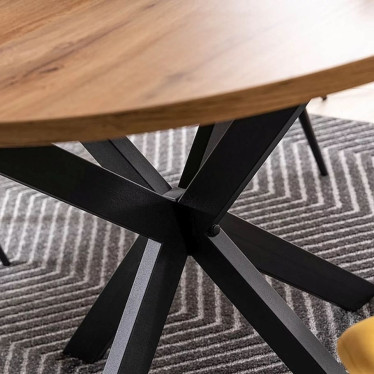 Piètement croisé en métal noir design industriel table Larry zoom