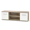 Meuble TV scandinave en MDF blanc et bois Isaure