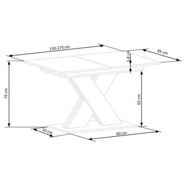 Dimensions table a manger 130cm Apodis