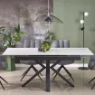 Table à manger design 140-180 cm aspect marbre blanc JUAN