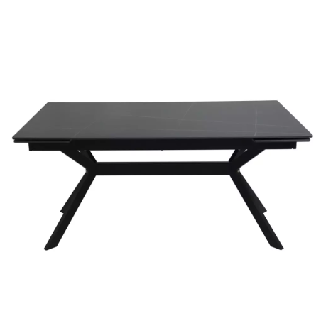 Table de salle à manger extensible 160 + 60cm en céramique noir mat MARTA - Tables à manger - So Inside