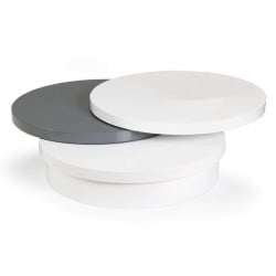 Table basse modulable laquée blanc et gris Disco