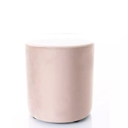 Pouf rond en velours 38 x 42 cm beige foncé DELTA