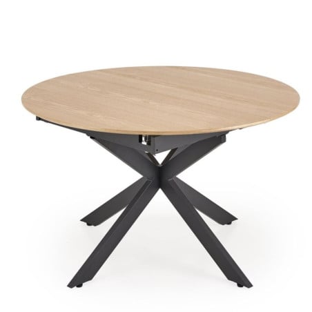 Table ronde extensible 120 - 200 cm avec plateau aspect bois HELLY - Tables à manger - So Inside