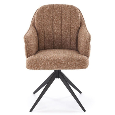 Chaise de salle à manger pivotante confortable coloris cannelle