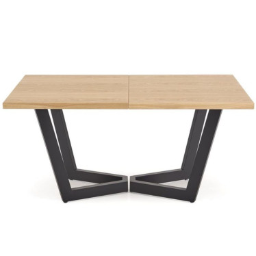 Table extensible Bellona bois et métal noir - vue de face
