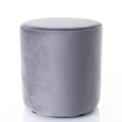 Pouf rond en velours 33 x 36 cm gris foncé DELTA