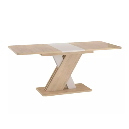 Table extensible design pied X bois et beige 140 / 180 x 85 cm Zest - Tables à manger - So Inside