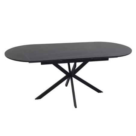 Table extensible 8 personnes ovale noire céramique MILANOZ4 - Tables à manger - So Inside