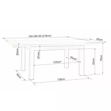 Table extensible cachemire et bois chêne 10 personnes 218 cm MODERNAZ2