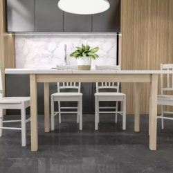 Table à manger extensible 90/125 cm cachemire & bois clair MALICE11