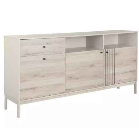 Buffet 3 portes chêne alpin et blanc cassé – Collection FARGOL - Buffets - bahuts - So Inside