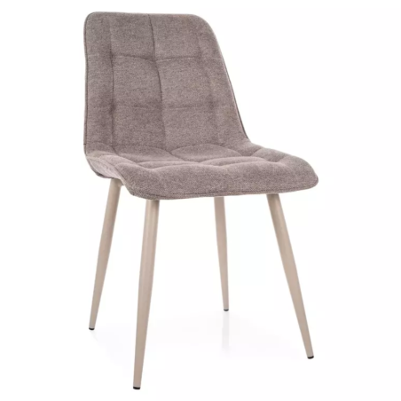 Chaise tissu beige piétement métal cachemire design moderne et doux HARRIET - Chaises - So Inside