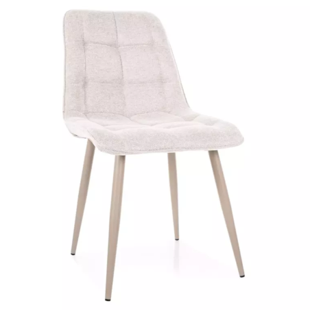 Chaise confortable en tissu beige et structure métal cachemire HARRIET - Chaises - So Inside