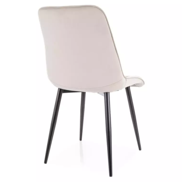 Chaise HARRIET en velours beige vue de trois-quarts dos