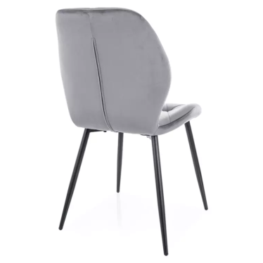 Chaise de salle à manger LIRYCA velours gris capitonné moderne