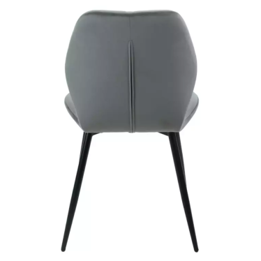 Vue arrière dossier ergonomique chaise velours gris LIRYCA