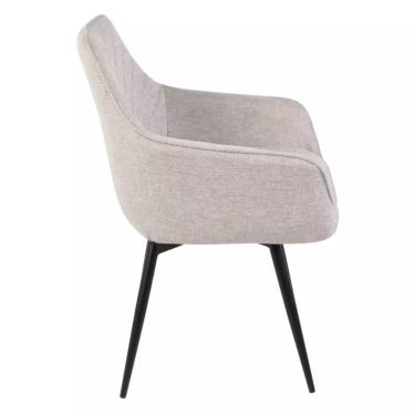 Chaise beige en tissu et métal noir pivotante à retour automatique SOLIFE