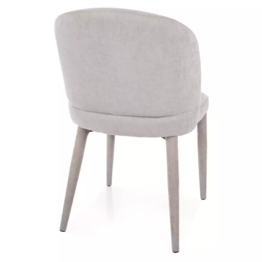 Chaise grise claire TOLY tissu avec piétement tissu intégré