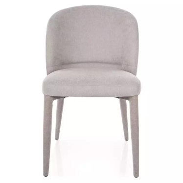 Chaise grise claire TOLY tissu avec piétement tissu intégré