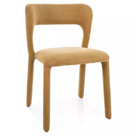 Chaise en tissu olive intégral, assise confortable et lignes douces contemporaine VINIO - Chaises - So Inside