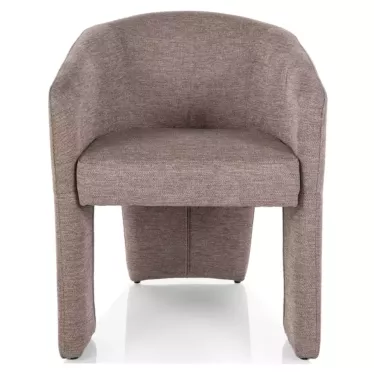 Chaise tripode design entièrement tapissée de tissu beige Nolan