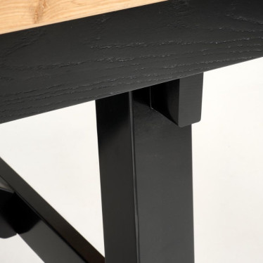Structure robuste en bois noir table de ferme moderne DYLAN