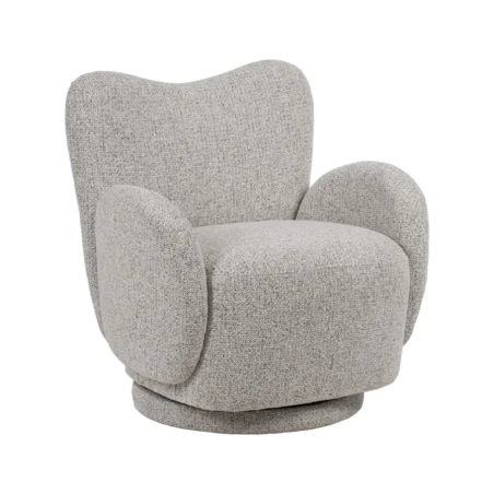 Fauteuil pivotant marbré beige mousse dense accoudoirs galet FALUSIA - Fauteuils - So Inside
