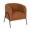 Fauteuil bouclé terracotta structure métal noir accent cosy FALORIA