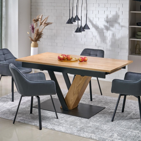 Table de salle à manger design extensible pied en V PEARL - Tables à manger - So Inside