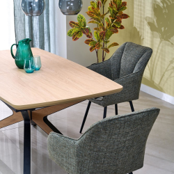 Table à manger extensible bois et noir 160 / 220 cm NEMO