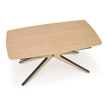 Table à manger extensible bois et noir 160 / 220 cm NEMO