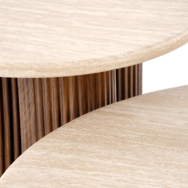 Finition chant arrondi et structure bois foncé table d'appoint ZACK