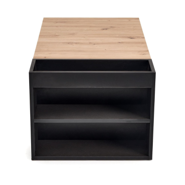 Petit côté noir avec double niche de rangement table LORIE