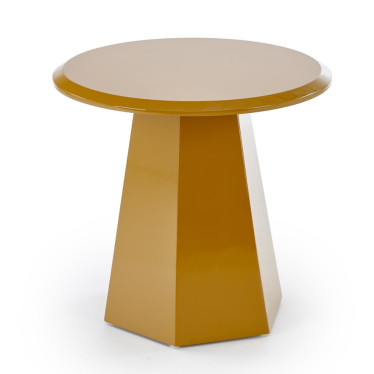 Table d'appoint design jaune moutarde Kimi vue de face