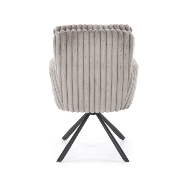 Dossier ergonomique chaise pivotante Nuvem velours côtelé gris